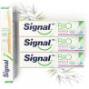 Signal Kit 3 Dentifrices Bio Protection Naturelle et 1 Brosse à Dents Manuelle Souple Bambou 100 % N