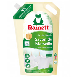 Pack de 3 - Rainett Lessive Liquide Ecolabel Savon de Marseille 1,7l - Recharge 34 lavages