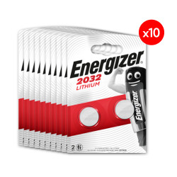 Pack de 10 - Energizer Pile Lithium 2032, pack de 2 Piles
