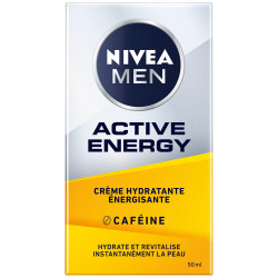 Pack de 2 - Crème hydratante énergisante homme NIVEA MEN peaux fatiguées Active Energy 50ml