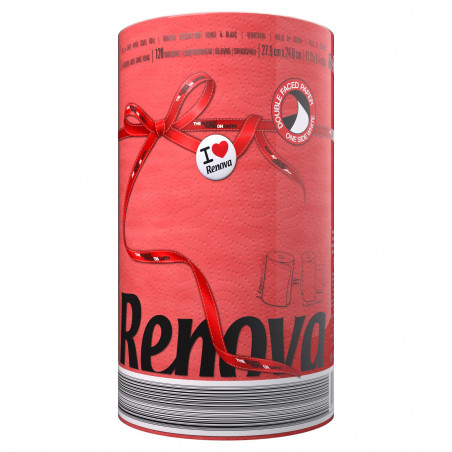 Renova - Pack de 10 rouleaux essuie-tout Red Label Rouge