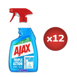 Pack de 12 - Spray Nettoyant Vitres Ajax Triple Action Ecolabel - 750ml