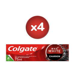 Pack de 2 - Dentifrice blancheur Colgate Max White Charbon actif