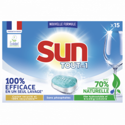 Pack de 3 - Sun Tablettes Lave-Vaisselle Tout En 1 Standard 15 Lavages